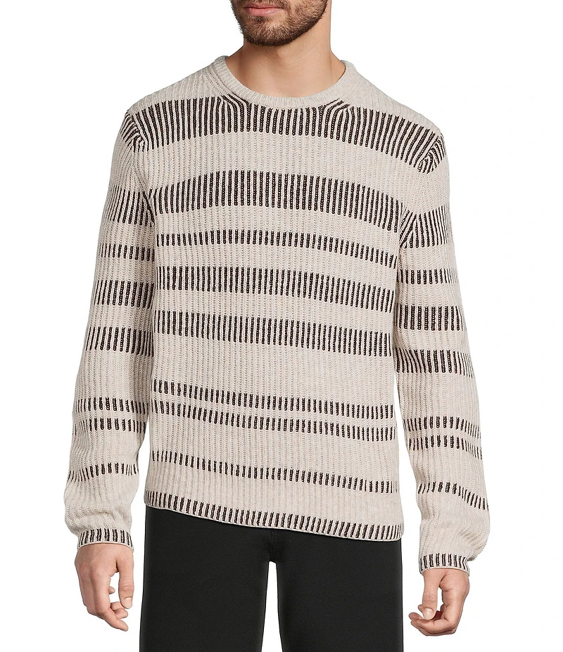 Murano In the Ferns Collection Striped Crew Neck Sweater