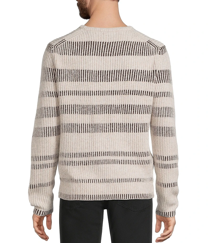 Murano In the Ferns Collection Striped Crew Neck Sweater