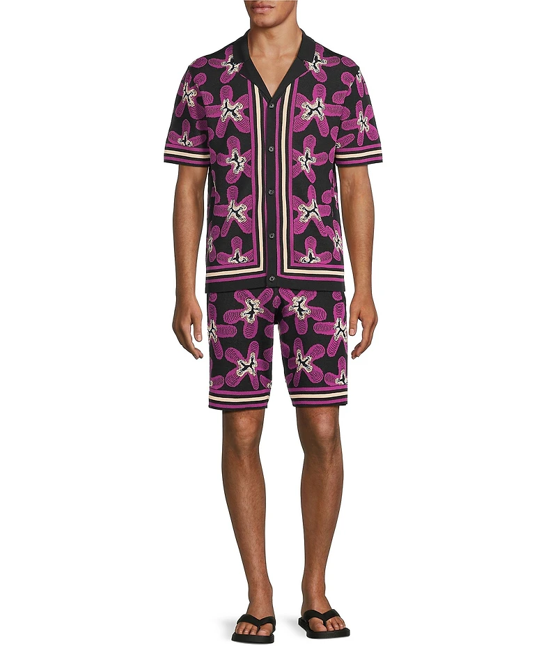 Murano Interdimensional Collection Geo Jacquard 8#double; Inseam Shorts