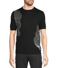 Murano Interdimensional Collection Open Knit Short Sleeve Crew Neck Knit Sweater