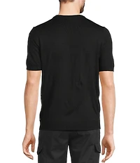 Murano Interdimensional Collection Open Knit Short Sleeve Crew Neck Knit Sweater