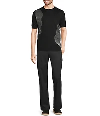 Murano Interdimensional Collection Open Knit Short Sleeve Crew Neck Knit Sweater