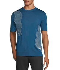 Murano Interdimensional Collection Open Knit Short Sleeve Crew Neck Knit Sweater