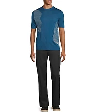 Murano Interdimensional Collection Open Knit Short Sleeve Crew Neck Knit Sweater