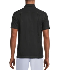 Murano Interdimensional Collection Slim Fit Contrast Stitch Short Sleeve Woven Shirt