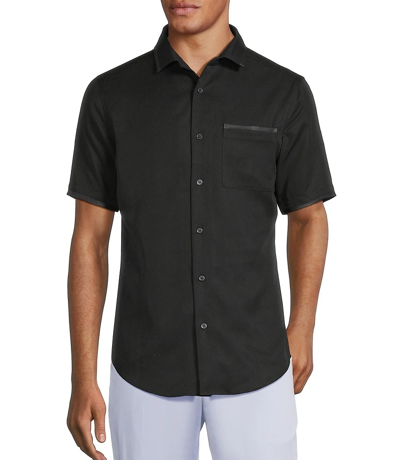 Murano Interdimensional Collection Slim Fit Heat Seal Short Sleeve Convertible Camp Shirt