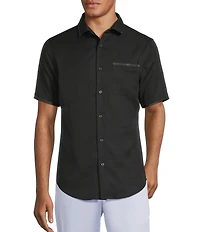 Murano Interdimensional Collection Slim Fit Heat Seal Short Sleeve Convertible Camp Shirt
