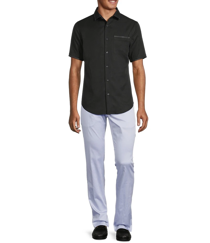 Murano Interdimensional Collection Slim Fit Heat Seal Short Sleeve Convertible Camp Shirt