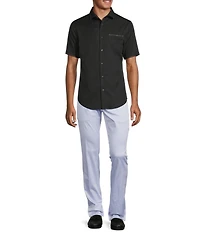 Murano Interdimensional Collection Slim Fit Heat Seal Short Sleeve Convertible Camp Shirt