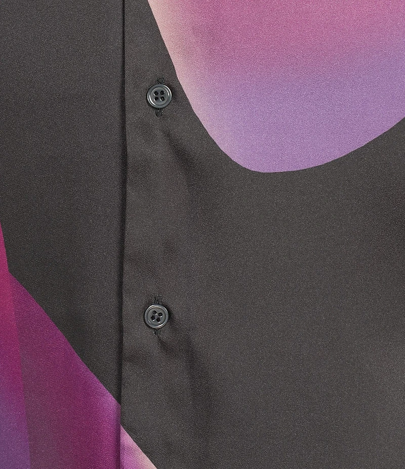 Murano Interdimensional Collection Slim Fit Lava Lamp Print Short Sleeve Woven Camp Shirt