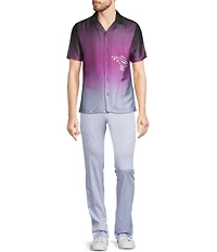 Murano Interdimensional Collection Slim Fit Ombre UFO Print Short Sleeve Woven Camp Shirt