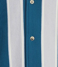 Murano Interdimensional Collection Slim Fit Striped Rib Camp Collar Knit Shirt