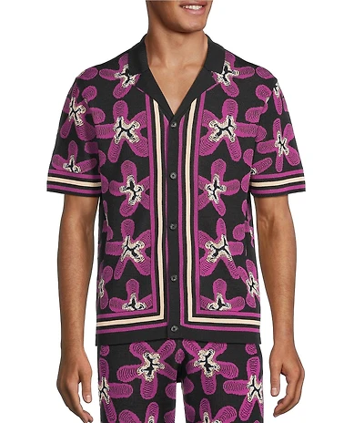 Murano Interdimensional Collection Star Jacquard Short Sleeve Woven Camp Shirt