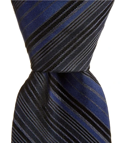 Murano Juan Fine Line Striped Narrow 3#double; Silk Tie