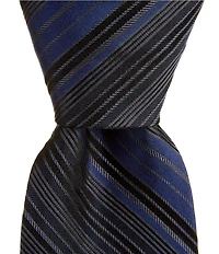 Murano Juan Fine Line Striped Narrow 3#double; Silk Tie