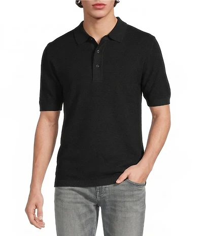 Murano Knit Solid Short Sleeve Polo Shirt