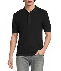 Murano Knit Solid Short Sleeve Polo Shirt