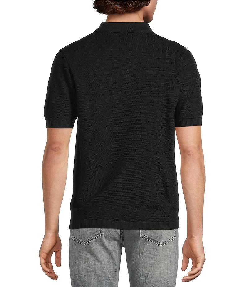 Murano Knit Solid Short Sleeve Polo Shirt