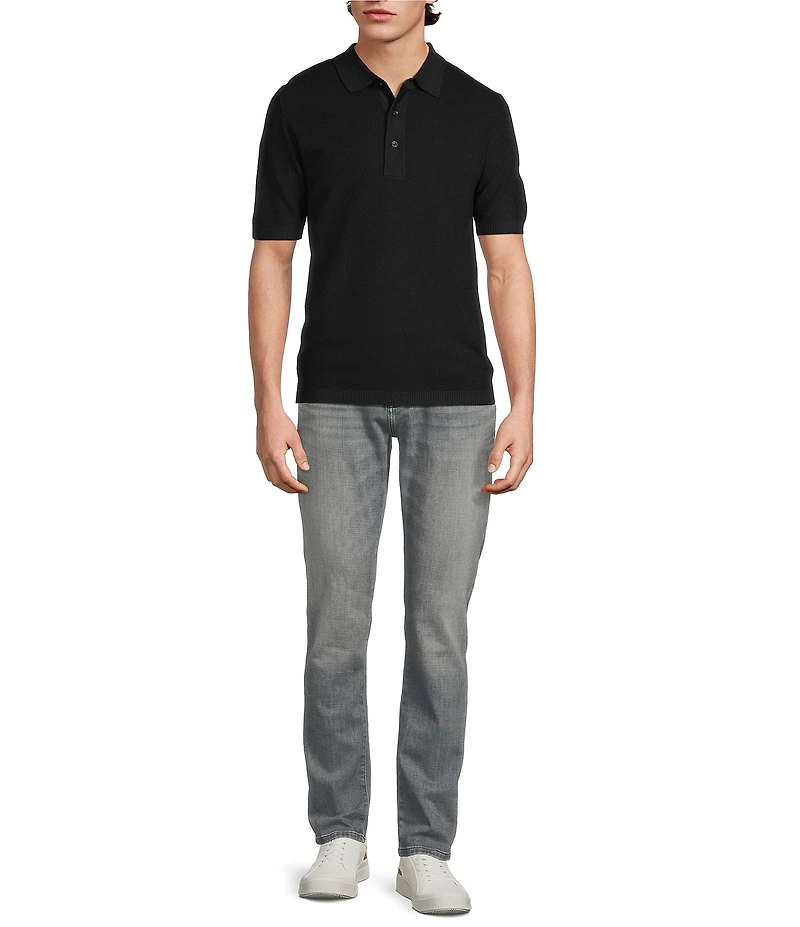 Murano Knit Solid Short Sleeve Polo Shirt