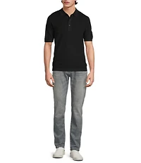 Murano Knit Solid Short Sleeve Polo Shirt