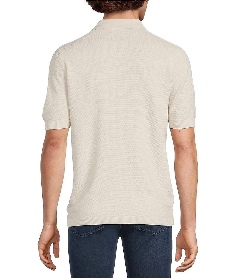 Murano Knit Solid Short Sleeve Polo Shirt