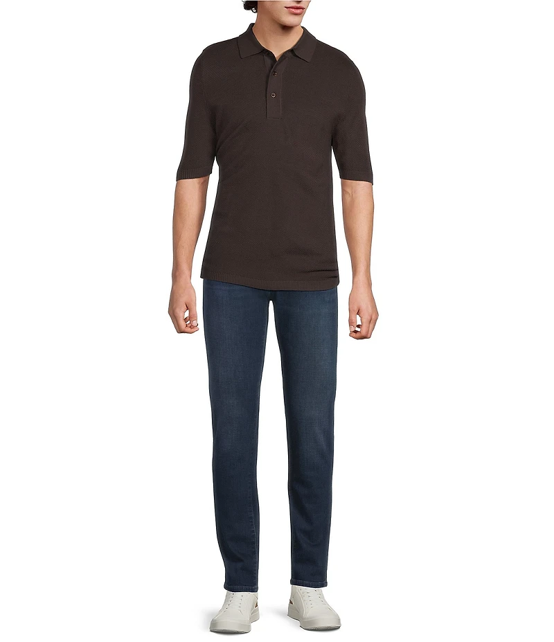 Murano Knit Solid Short Sleeve Polo Shirt