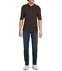 Murano Knit Solid Short Sleeve Polo Shirt