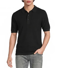 Murano Knit Solid Short Sleeve Polo Shirt