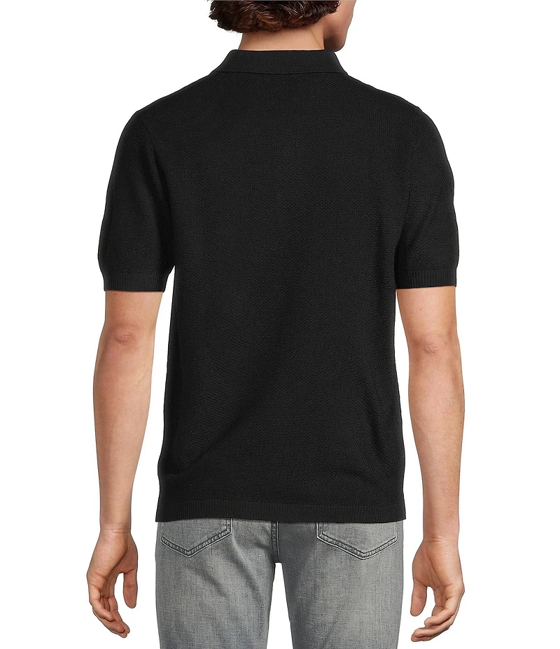 Murano Knit Solid Short Sleeve Polo Shirt