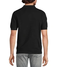 Murano Knit Solid Short Sleeve Polo Shirt