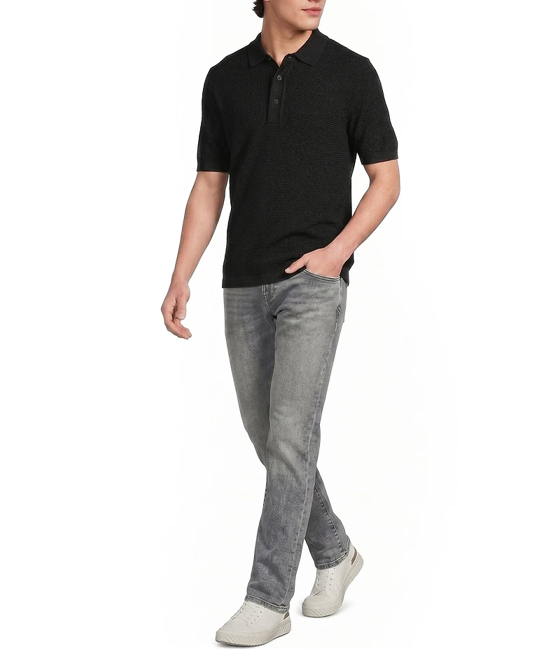 Murano Knit Solid Short Sleeve Polo Shirt