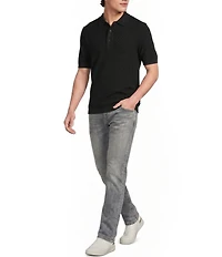 Murano Knit Solid Short Sleeve Polo Shirt