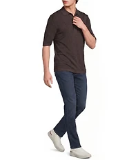Murano Knit Solid Short Sleeve Polo Shirt