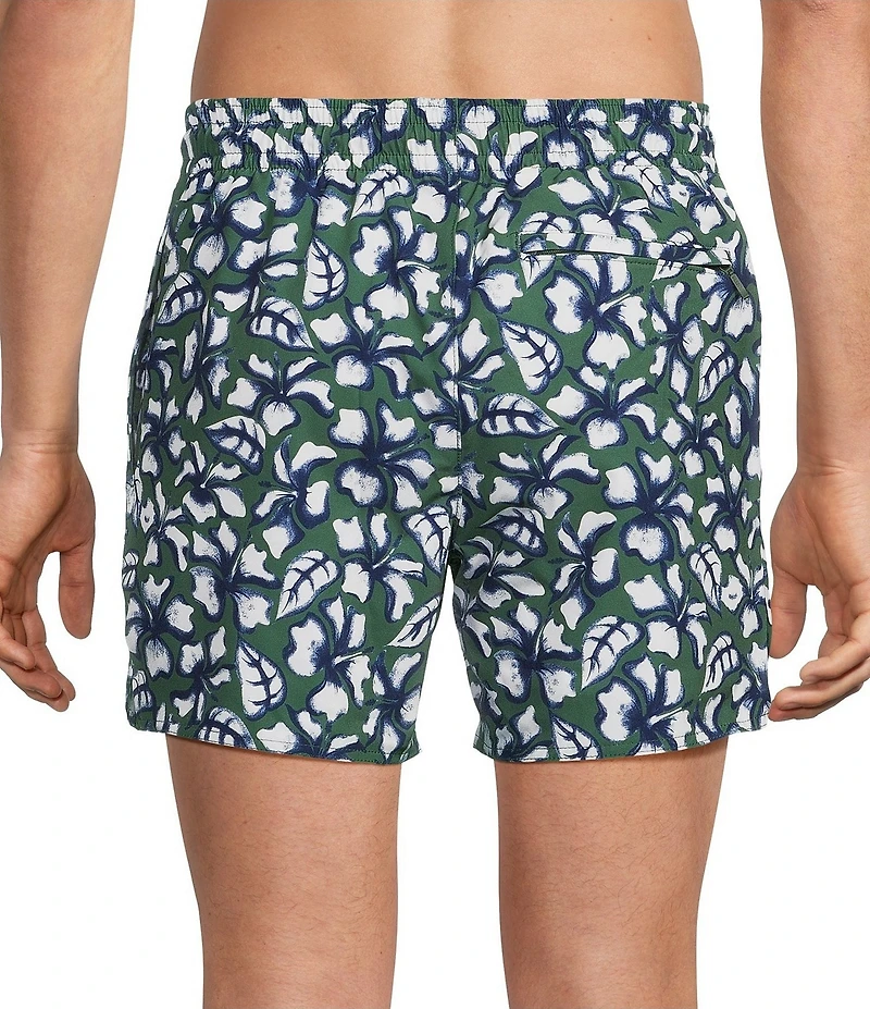 Murano Large Floral All-Over-Print 5#double; Swim Trunk