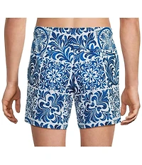 Murano Large Tile Print Cabana Swim Trunks