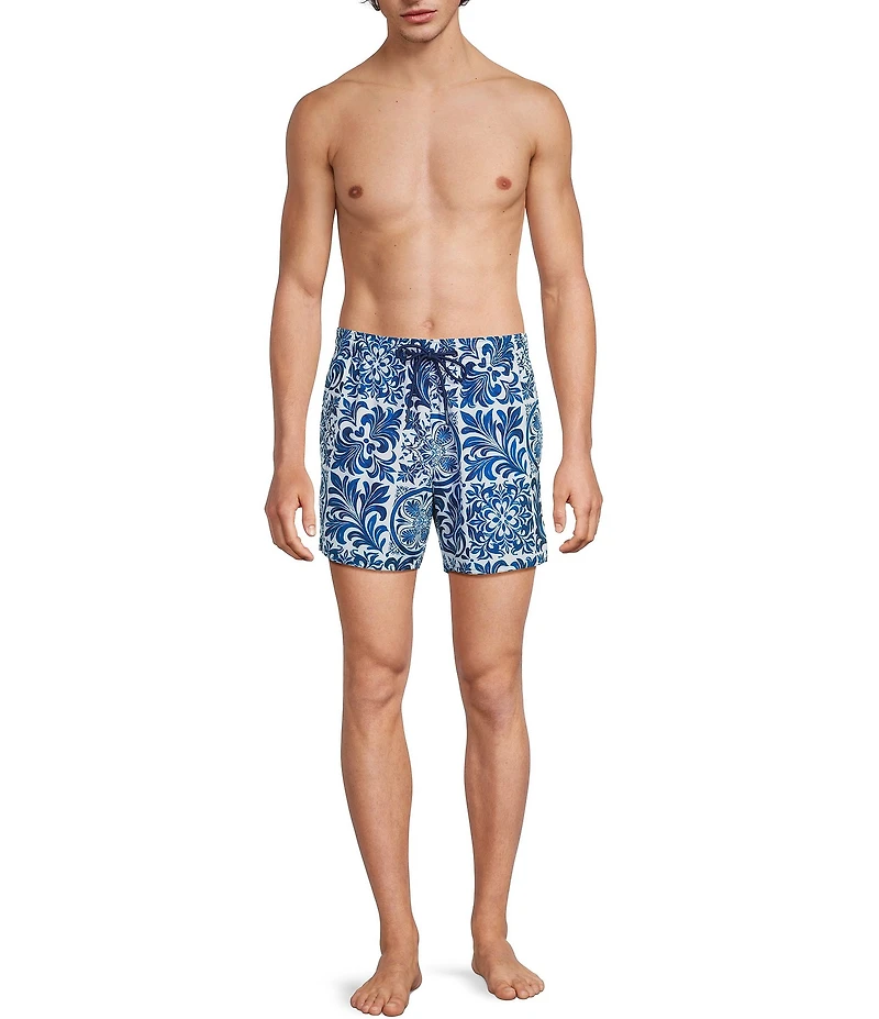 Murano Large Tile Print Cabana Swim Trunks