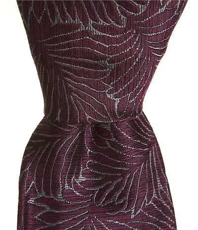 Murano Leon Abstract Print Slim 3#double; Narrow Woven Silk Tie