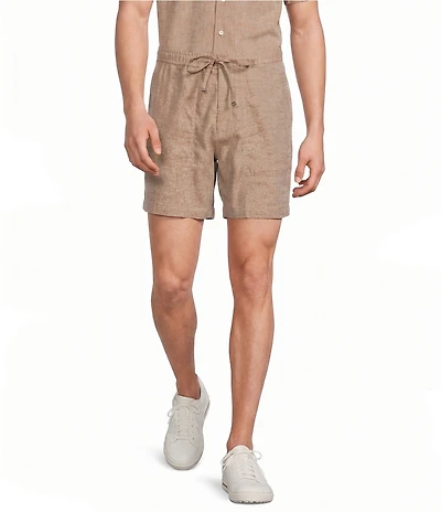 Murano Coordinating Linen Drawstring 5.5#double; Inseam Shorts