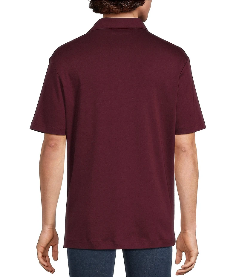 Murano Liquid Luxury Athletic Fit Solid Interlock Short Sleeve Polo Shirt