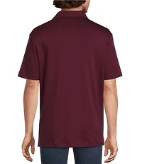 Murano Liquid Luxury Athletic Fit Solid Interlock Short Sleeve Polo Shirt