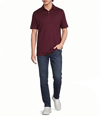 Murano Liquid Luxury Athletic Fit Solid Interlock Short Sleeve Polo Shirt