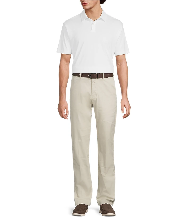 Murano Liquid Luxury Athletic Fit Solid Interlock Short Sleeve Polo Shirt