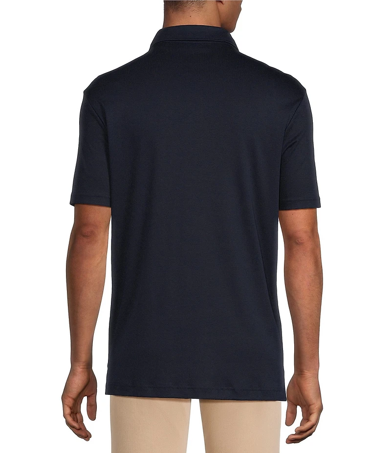 Murano Liquid Luxury Athletic Fit Solid Interlock Short Sleeve Polo Shirt