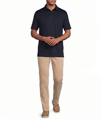Murano Liquid Luxury Athletic Fit Solid Interlock Short Sleeve Polo Shirt