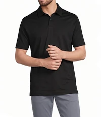Murano Liquid Luxury Athletic Fit Solid Interlock Short Sleeve Polo Shirt