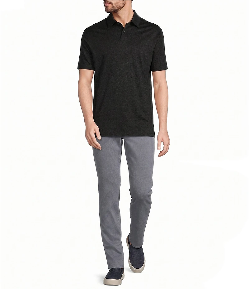 Murano Liquid Luxury Athletic Fit Solid Interlock Short Sleeve Polo Shirt