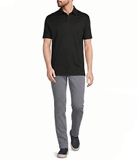 Murano Liquid Luxury Athletic Fit Solid Interlock Short Sleeve Polo Shirt