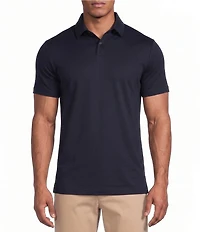 Murano Liquid Luxury Athletic Fit Solid Interlock Short Sleeve Polo Shirt