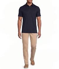 Murano Liquid Luxury Athletic Fit Solid Interlock Short Sleeve Polo Shirt