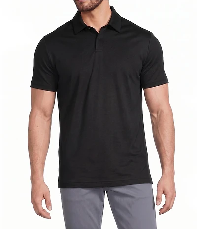 Murano Liquid Luxury Athletic Fit Solid Interlock Short Sleeve Polo Shirt